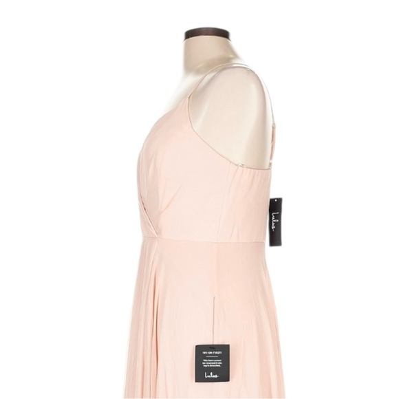 Lulus Blush Pink Chiffon Maxi Dress IDA70941 NWT Bridesmaid Formal Gown Size L - Picture 5 of 11